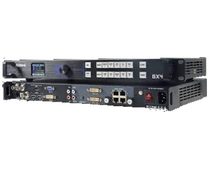 RGBLink GX4 INPUTS HDMI In/Loop, 2?HDMI-A, DVI 1?DVI-I, VGA 1?DB15, CVBS 1?BNC, SDI n/Loop, 2?BNC, Audio IN L/R 2?RCA, OUT L/R 2?RCA, Audio Out 1?3.5mm Stereo Jack, Output DVI 2?DVI-Iпроцессор для светодиодного экрана