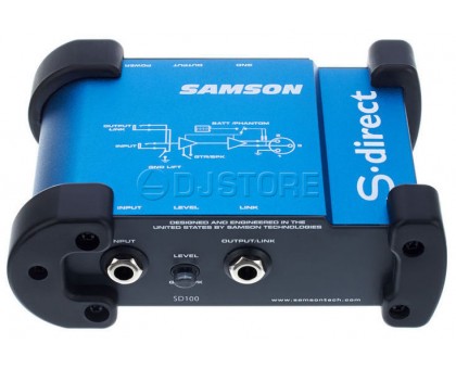 Samson S-direct директ-бокс, разъем 1/4" Jack, питание батарея 9V или 48 фантомное SASDIR